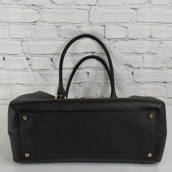 KATE SPADE SAFFIANO LEATHER ADJUSTABLE BUCKLE STRAP LARGE SHOULDER  BAG ONYX - Picture 6 of 16